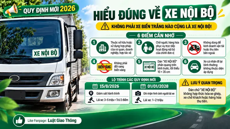 Quy Định Xe Nội Bộ 2026: Xe Nào Phải Dán “XE NỘI BỘ”?