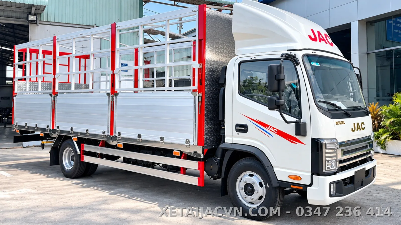 JAC N350 SL inox bửng nhôm thùng dài 6,3 m
